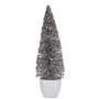 Figurine Décorative Sapin de Noël Blanc Argenté Plastique 10 x 33 x 10 cm (6 Unités)