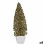 Figurine Décorative Sapin de Noël Bronze Doré Plastique 10 x 33 x 10 cm (6 Unités)