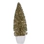 Figurine Décorative Sapin de Noël Bronze Doré Plastique 10 x 33 x 10 cm (6 Unités)