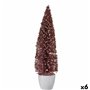 Figurine Décorative Sapin de Noël Rose Plastique 10 x 38 x 10 cm (6 Unités)