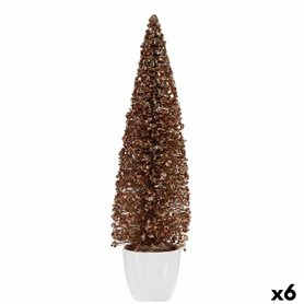 Figurine Décorative Sapin de Noël Bronze Doré Plastique 10 x 38 x 10 cm (6 Unités)