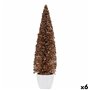 Figurine Décorative Sapin de Noël Bronze Doré Plastique 10 x 38 x 10 cm (6 Unités)