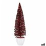 Figurine Décorative Sapin de Noël Bleu Fuchsia Plastique 10 x 38 x 10 cm (6 Unités)