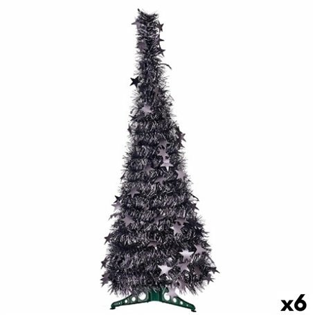 Sapin de Noël Anthracite guirlande 38 x 38 x 105 cm (6 Unités)