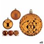 Lot de boules de Noël Orange PVC Ø 8 cm (12 Unités)
