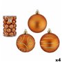 Lot de boules de Noël Orange PVC 6 cm (4 Unités)