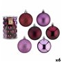 Lot de boules de Noël Violet Plastique 6 x 7 x 6 cm (6 Unités)