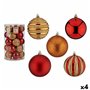 Lot de boules de Noël Rouge Orange PVC Ø 8 cm (4 Unités)