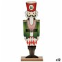 Figurine Décorative Casse-Noisette Noir Rouge Vert Bois 8 x 40 x 15 cm (12 Unités)