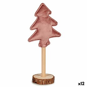 Sapin de Noël Polyester Rose Bois 8 x 13 x 30 cm (12 Unités)