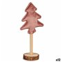 Sapin de Noël Polyester Rose Bois 8 x 13 x 30 cm (12 Unités)