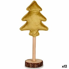 Sapin de Noël Polyester Doré Bois 9