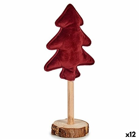 Sapin de Noël Polyester Bordeaux Bois 9