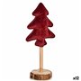 Sapin de Noël Polyester Bordeaux Bois 9