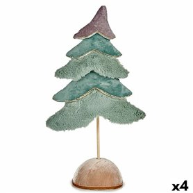 Sapin de Noël Velours Turquoise 16 x 55 x 29 cm (4 Unités)