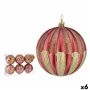 Lot de boules de Noël 10 cm Rose Doré Plastique (6 Unités)