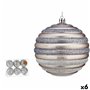 Lot de boules de Noël Cercles 10 cm Argenté Plastique (6 Unités)