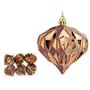 Lot de boules de Noël Diamant Marron Plastique 8 x 9 x 8 cm (12 Unités)