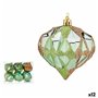 Lot de boules de Noël Diamant Vert Plastique 8 x 9 x 8 cm (12 Unités)