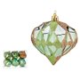 Lot de boules de Noël Diamant Vert Plastique 8 x 9 x 8 cm (12 Unités)