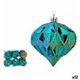 Lot de boules de Noël Diamant Bleu Plastique 8 x 9 x 8 cm (12 Unités)