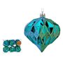 Lot de boules de Noël Diamant Bleu Plastique 8 x 9 x 8 cm (12 Unités)