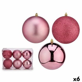 Lot de boules de Noël Rose PVC Ø 12 cm (6 Unités)