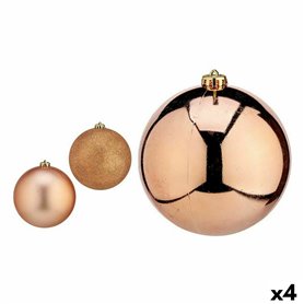 Lot de boules de Noël Cuivre Plastique 15 x 16 x 15 cm (4 Unités)