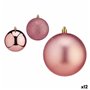 Lot de boules de Noël Rose Plastique 10 x 11 x 10 cm (12 Unités)