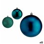 Lot de boules de Noël Bleu Plastique 10 x 11 x 10 cm (12 Unités)