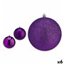 Lot de boules de Noël Violet PVC Ø 12 cm (6 Unités)