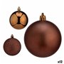 Lot de boules de Noël Marron Plastique 7 x 8 x 7 cm (12 Unités)