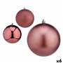 Lot de boules de Noël Rose Plastique Ø 12 cm (6 Unités)