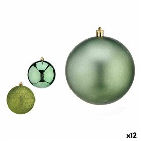 Lot de boules de Noël Vert Plastique 10 x 11 x 10 cm (12 Unités)