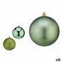 Lot de boules de Noël Vert Plastique 10 x 11 x 10 cm (12 Unités)