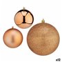 Lot de boules de Noël Cuivre Plastique 10 x 10 x 60 cm (12 Unités)