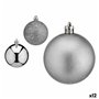 Lot de boules de Noël Argenté Plastique Ø 6 cm (12 Unités)