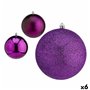 Lot de boules de Noël Violet Plastique Ø 12 cm (6 Unités)