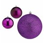 Lot de boules de Noël Violet Plastique Ø 12 cm (6 Unités)