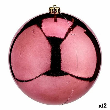 Boule de Noël Rose Plastique 20 x 21 x 20 cm (12 Unités)