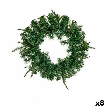 Couronne de Noël Vert 45 x 6 x 45 cm (8 Unités)