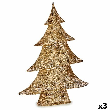 Figurine Décorative Sapin de Noël Métal Doré 12 x 59