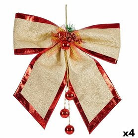 Lien Décorations de Noël Rouge Doré Plastique 53 x 50 x 9 cm (4 Unités)