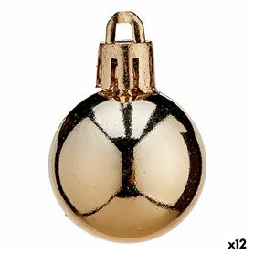 Lot de boules de Noël Cuivre Plastique 3 x 4 x 3 cm (12 Unités)