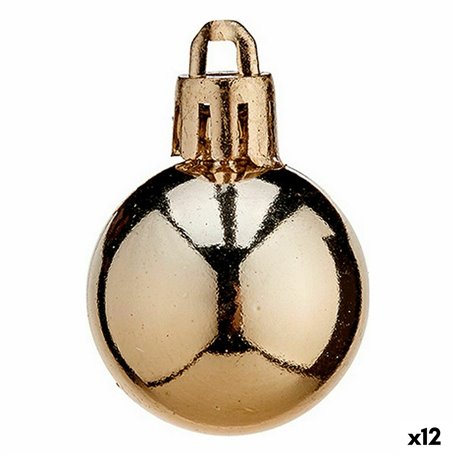 Lot de boules de Noël Cuivre Plastique 3 x 4 x 3 cm (12 Unités)