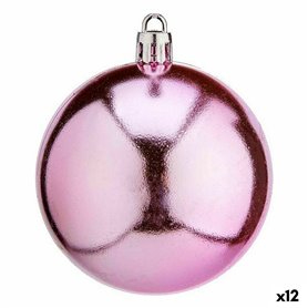 Lot de boules de Noël Rose Plastique Ø 7 cm (12 Unités)