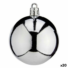 Lot de boules de Noël Argenté Plastique 6 x 7 x 6 cm (20 Unités)