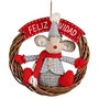 Décorations de Noël Pendentif Souris Rouge Gris 33 x 12 x 33 cm (12 Unités)