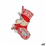 Décorations de Noël Chaussette de Noël Souris Gris Polyester 31 x 5 x 48 cm (12 Unités)