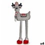 Figurine Décorative renne de noël Rouge Gris 23 x 55 x 49 cm (4 Unités)